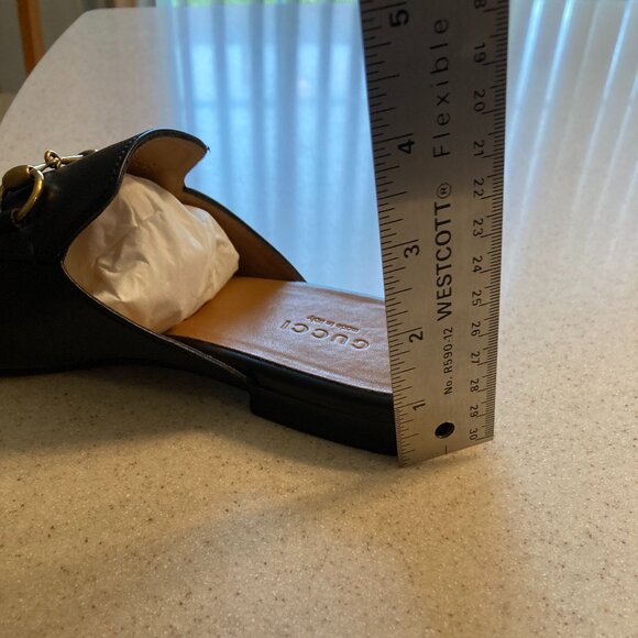 Gucci Black Leather Mules Loafers Slippers Gold Hardware EU Size 37.5 (US 7.5) - Picture 15 of 15